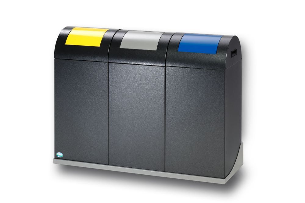 Var Halterung Wertstoffsammler 3 fach silber 131x971x363mm Produktbild Var Halterung Wertstoffsammler 3 fach silber 131x971x363mm