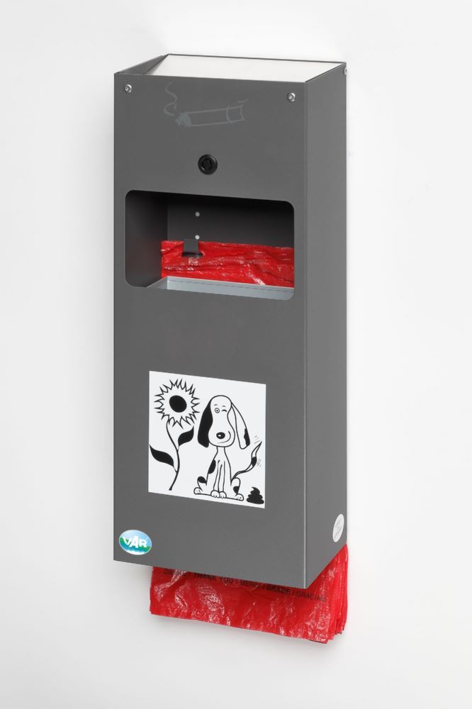 Var Hundekotbeutelspender mit Ascher DS 4 grau Produktbild Var Hundekotbeutelspender mit Ascher DS 4 grau bild 2