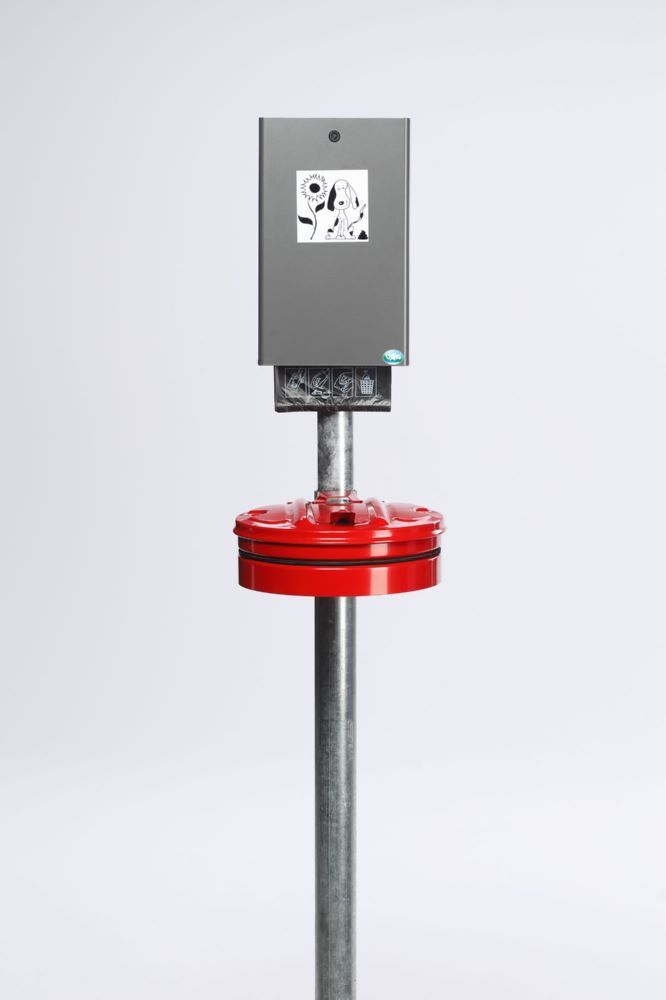 VAR Hundetoilette DS 7 Wandkonsole rot mit Metalldeckel 2100 mm Produktbild VAR Hundetoilette DS 7 Wandkonsole rot mit Metalldeckel 2100 mm