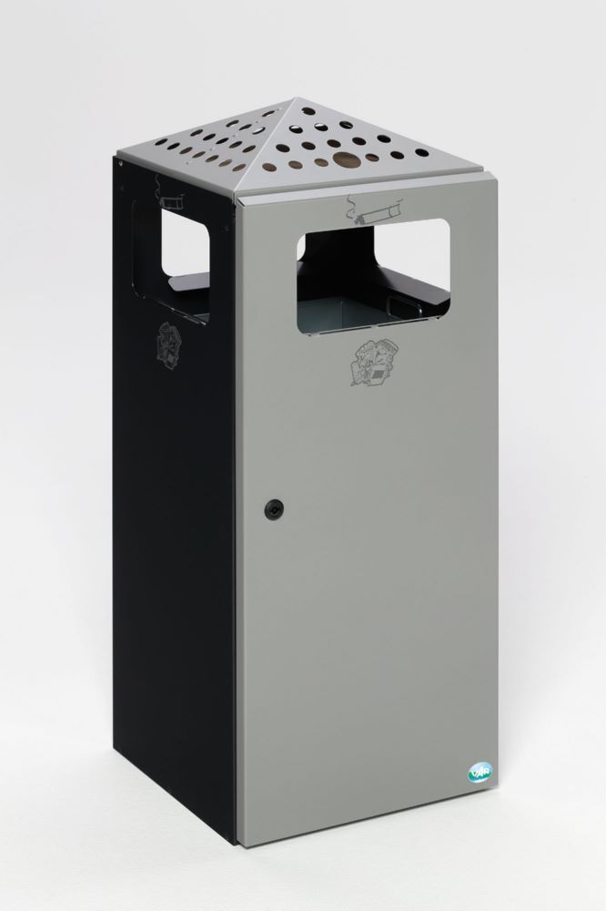 Var Kombi Ascher H 92 gelocht Korpus anthrazit Deckel und Tür silber 80 Liter Var Kombi Ascher H 92 gelocht Korpus anthrazit Deckel und Tür silber 80 Liter