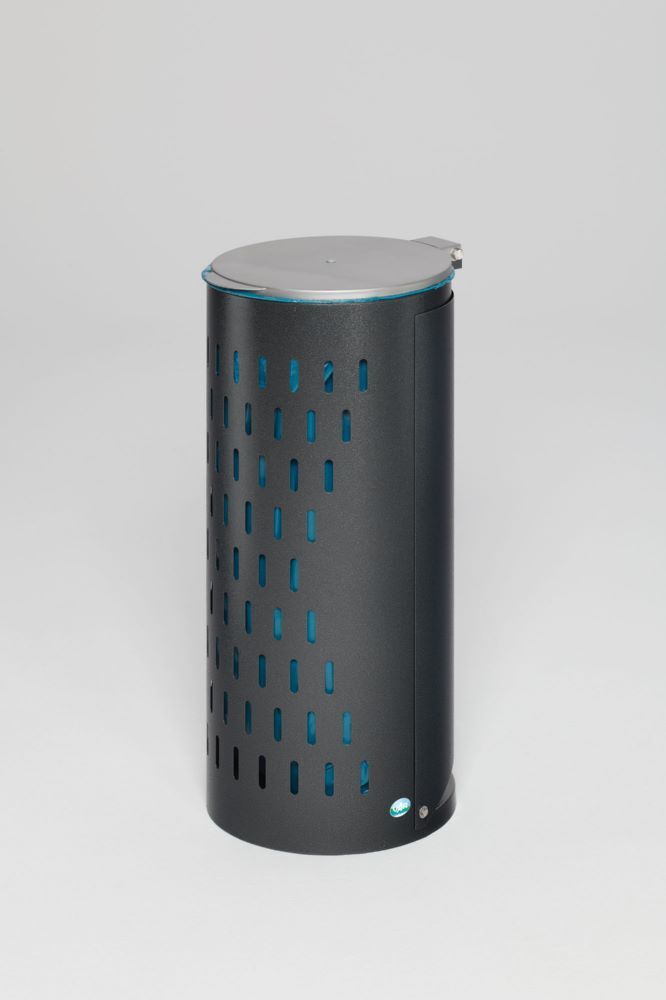 Var Kompakt Abfallbehälter H 85 mit Klapptür antiksilber Produktbild Var Kompakt Abfallbehälter H 85 mit Klapptür antiksilber