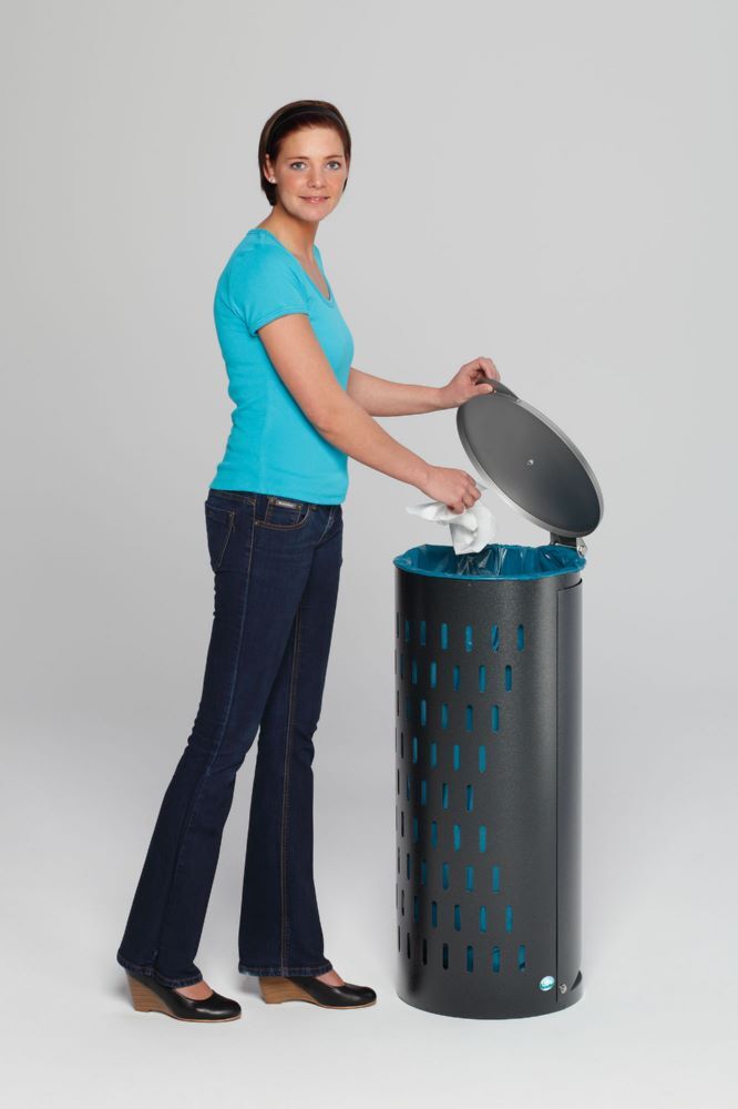Var Kompakt Abfallbehälter H 85 mit Klapptür antiksilber Produktbild Var Kompakt Abfallbehälter H 85 mit Klapptür antiksilber bild 4