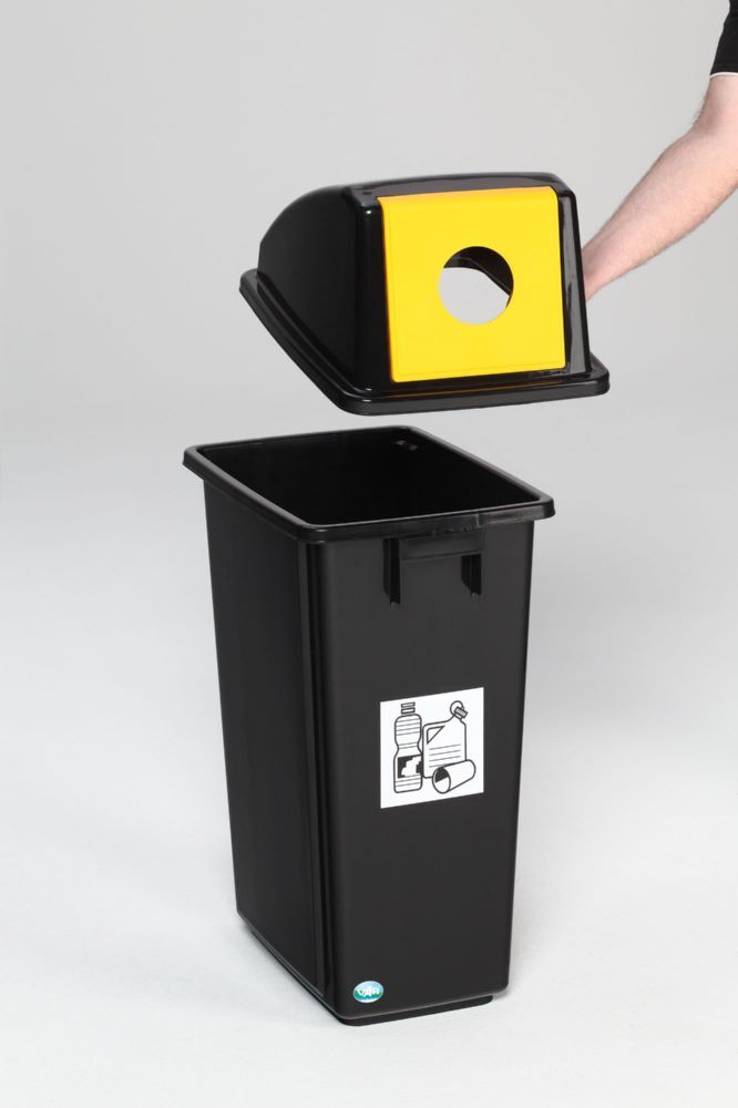 Var KS Wertstoffsammler 58 Liter schwarz gelb Produktbild Var KS Wertstoffsammler 58 Liter schwarz gelb bild 2