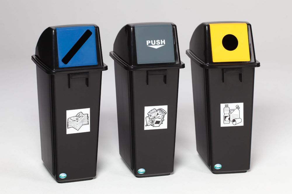 Var KS Wertstoffsammler 58 Liter schwarz blau Produktbild Var KS Wertstoffsammler 58 Liter schwarz blau bild 2