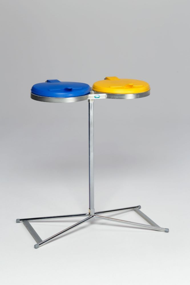 VAR Müllständer KS Deckel verzinkt gelb blau 860 x 160 x 525 mm Produktbild VAR Müllständer KS Deckel verzinkt gelb blau 860 x 160 x 525 mm