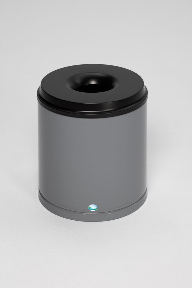 Var Papierkorb feuersicher mit 30 Liter Inhalt grau schwarz Produktbild Var Papierkorb feuersicher mit 30 Liter Inhalt grau schwarz