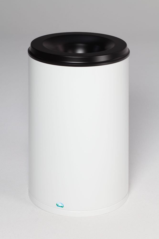 Var Papierkorb weiß feuersicher 110 Liter Löschkopf schwarz Produktbild Var Papierkorb weiß feuersicher 110 Liter Löschkopf schwarz