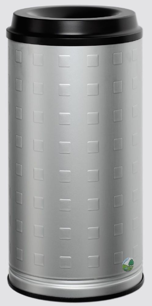 Var Papierkorb 20 Liter Aluminium eloxiert silber schwarz Produktbild Var Papierkorb 20 Liter Aluminium eloxiert silber schwarz