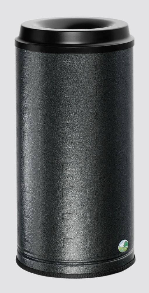 Var Papierkorb antiksilber 20 Liter Aluminium eloxiert Deckel schwarz Produktbild Var Papierkorb antiksilber 20 Liter Aluminium eloxiert Deckel schwarz