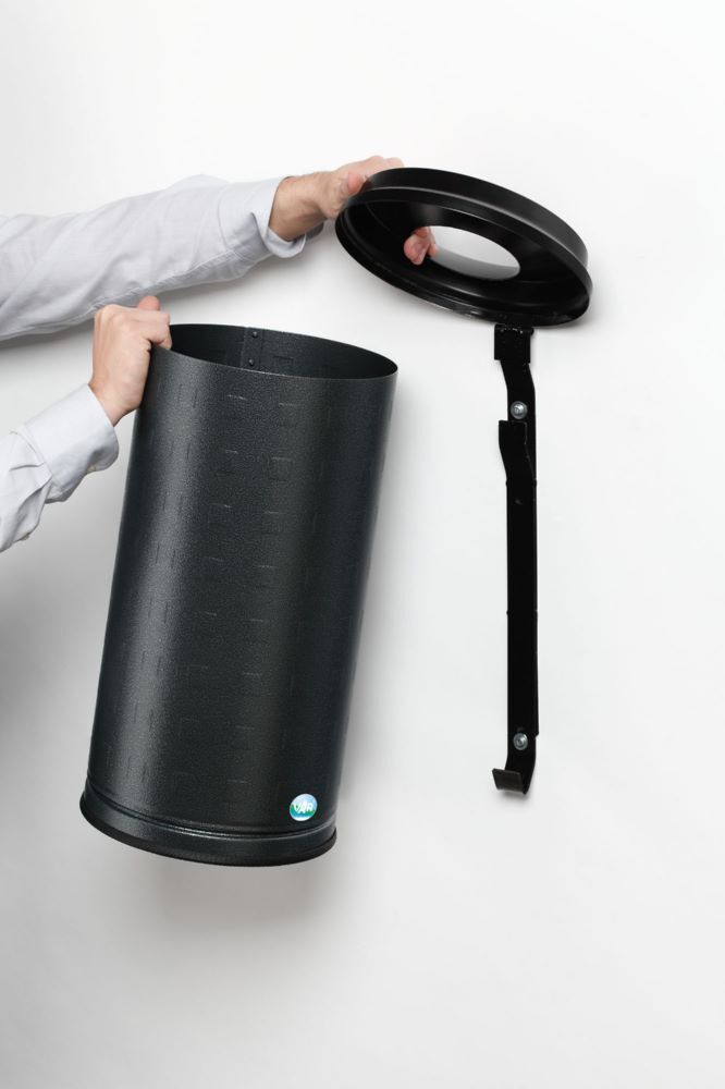 Var Papierkorb 20 Liter antiksilber Wandausführung Aluminium eloxiert Produktbild Var Papierkorb 20 Liter antiksilber Wandausführung Aluminium eloxiert bild 2