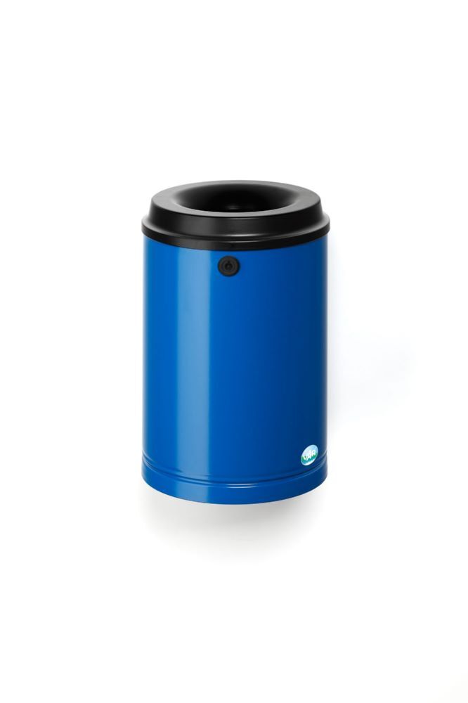 Var Papierkorb enzianblau 15 Liter mit Wandhalterung Produktbild Var Papierkorb enzianblau 15 Liter mit Wandhalterung