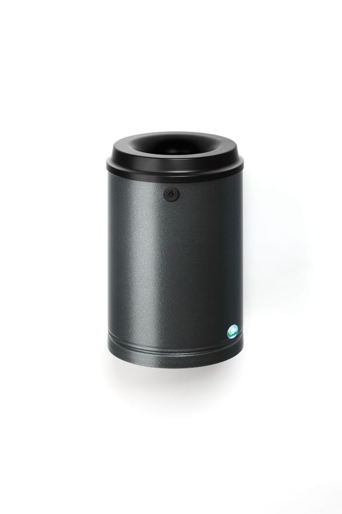 Var Papierkorb antiksilber 15 Liter mit Wandhalterung Produktbild Var Papierkorb antiksilber 15 Liter mit Wandhalterung