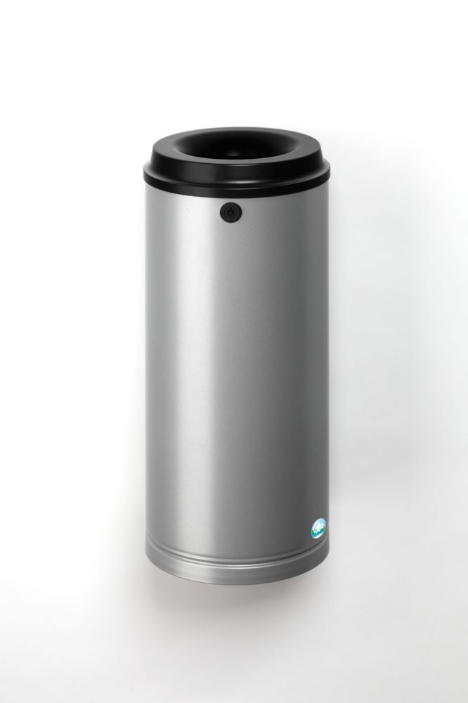 Var Papierkorb silber 24 Liter mit Wandhalterung Produktbild Var Papierkorb silber 24 Liter mit Wandhalterung