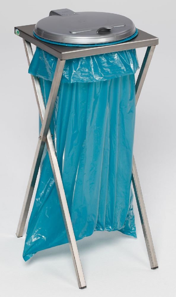 Var ScherenständerMüllsackständer stationär Deckel silber Produktbild Var ScherenständerMüllsackständer stationär Deckel silber