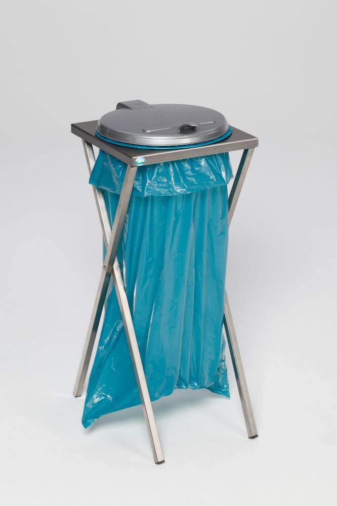 Var ScherenständerMüllsackständer stationär Deckel silber Produktbild Var ScherenständerMüllsackständer stationär Deckel silber bild 2