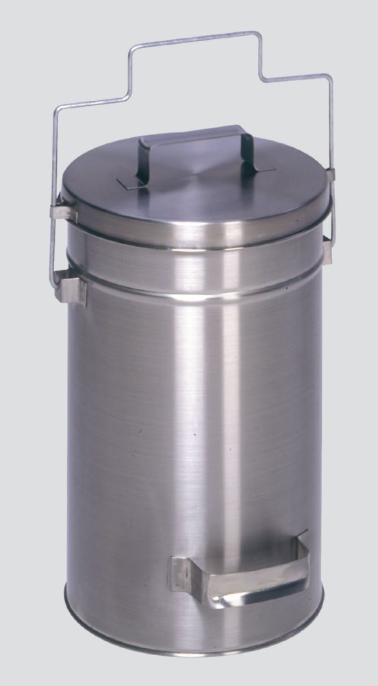 Var Sicherheitsbehälter mit Deckel grau Edelstahl 22 Liter Produktbild Var Sicherheitsbehälter mit Deckel grau Edelstahl 22 Liter