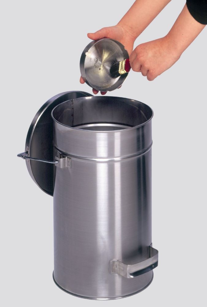 Var Sicherheitsbehälter mit Deckel grau Edelstahl 22 Liter Produktbild Var Sicherheitsbehälter mit Deckel grau Edelstahl 22 Liter bild 2