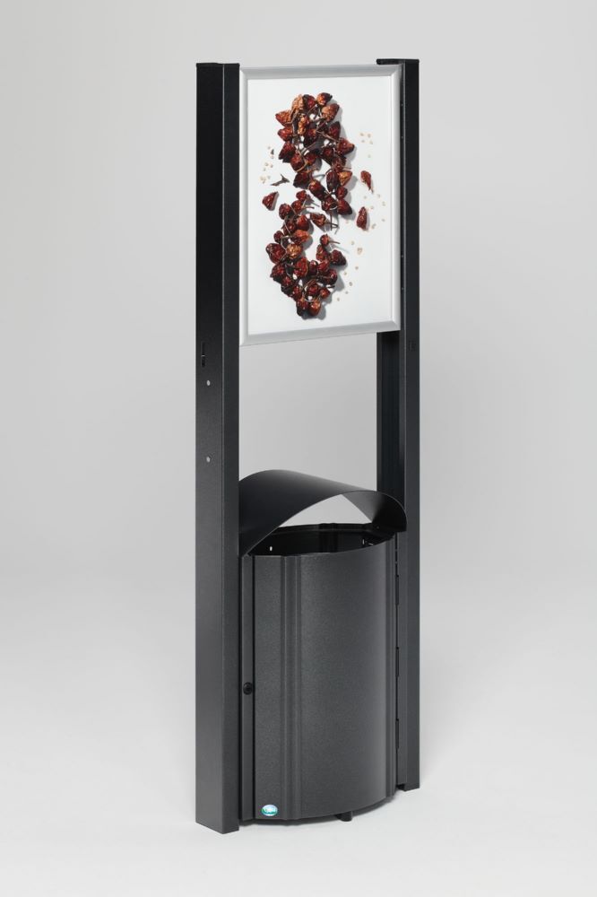 Var Standgerät 50 Liter Abfallbehälter AG 78 mit Werbefläche Produktbild Var Standgerät 50 Liter Abfallbehälter AG 78 mit Werbefläche