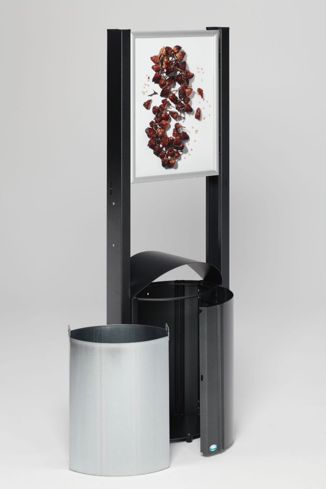 Var Standgerät 50 Liter Abfallbehälter AG 78 mit Werbefläche Produktbild Var Standgerät 50 Liter Abfallbehälter AG 78 mit Werbefläche bild 2