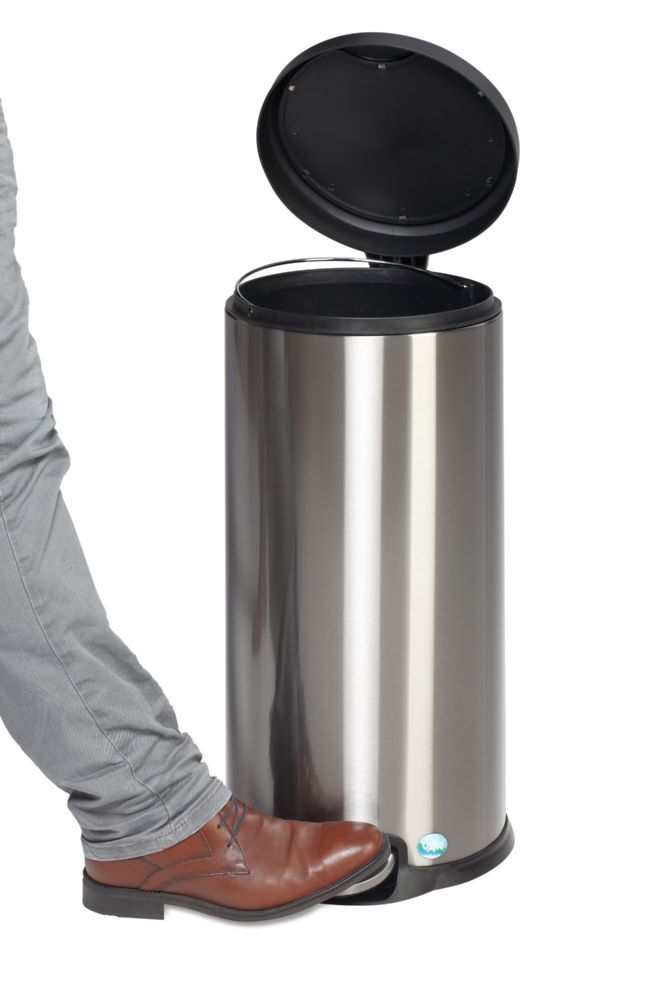 Var Tret Abfallsammler Edelstahl 30 Liter Deckel gedämpft Produktbild Var Tret Abfallsammler Edelstahl 30 Liter Deckel gedämpft bild 2