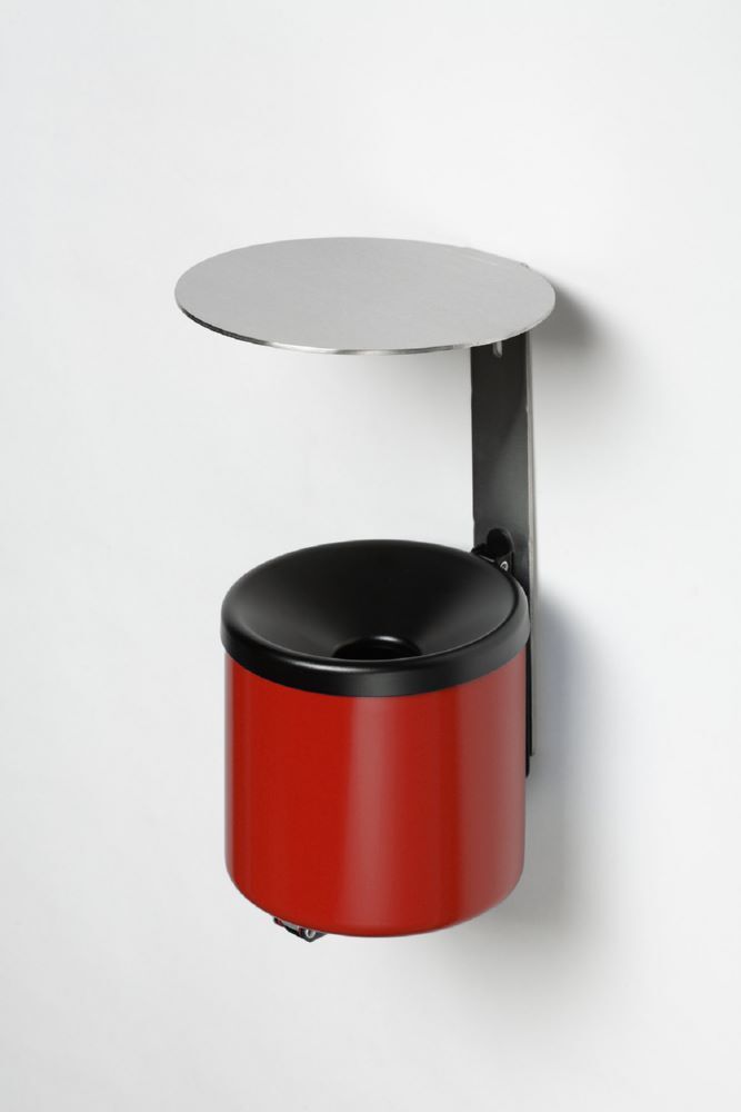 Var Wandascher rot WH 16 mit Dach VA Produktbild Var Wandascher rot WH 16 mit Dach VA