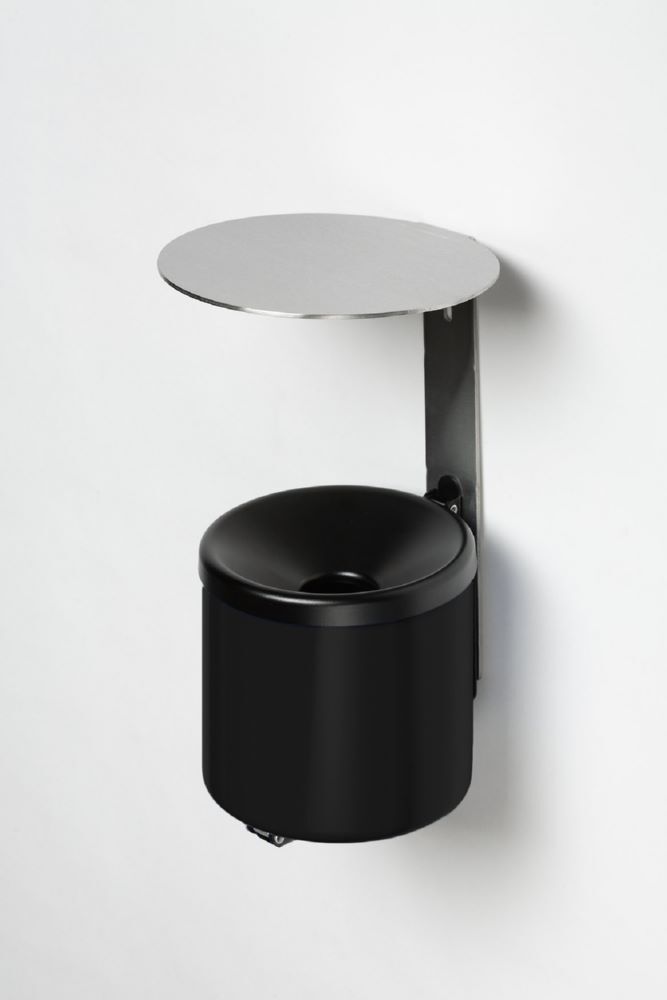 Var Wandascher schwarz WH 16 mit Dach VA Produktbild Var Wandascher schwarz WH 16 mit Dach VA