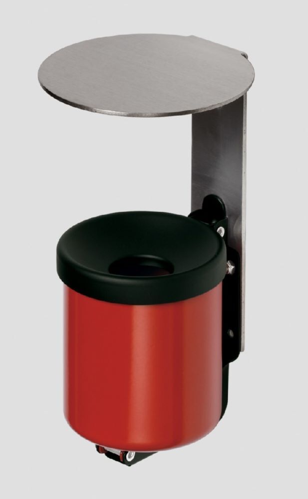 Var Wandascher WH 10 mit Dach VA rot Produktbild Var Wandascher WH 10 mit Dach VA rot