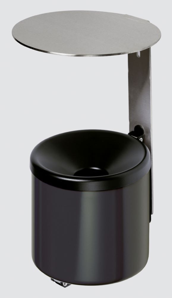 Var Wandascher WH 10 mit Dach VA schwarz Produktbild Var Wandascher WH 10 mit Dach VA schwarz