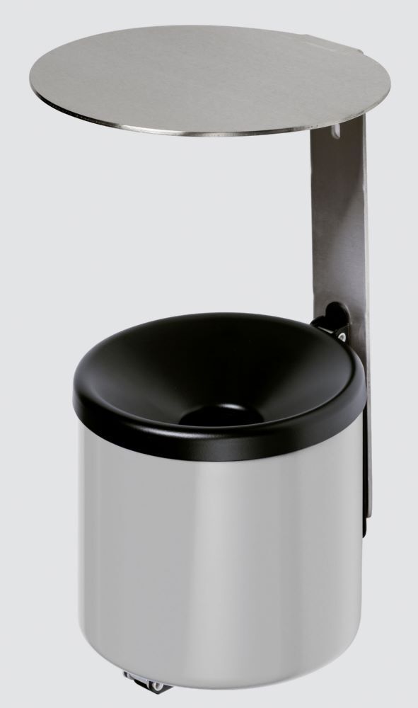 Var Wandascher WH 10 mit Dach VA silber Produktbild Var Wandascher WH 10 mit Dach VA silber