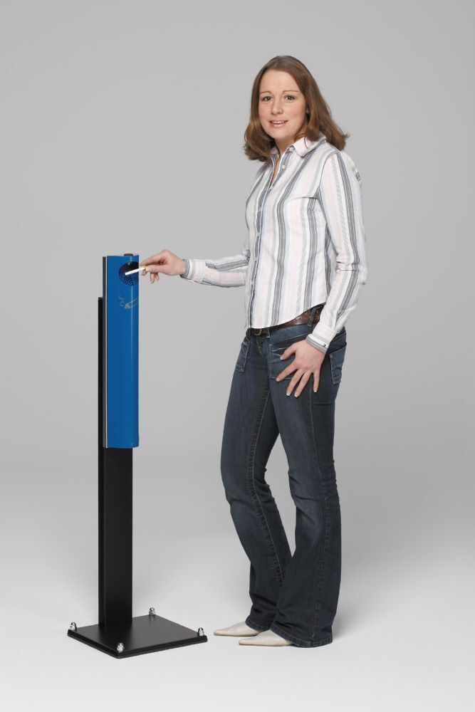 Var Wandascher B 12 verschließbar mit Standfuss schwarz Produktbild Var Wandascher B 12 verschließbar mit Standfuss schwarz bild 2