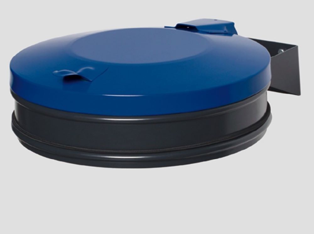 Var Wandhalterung Müllsack anthrazit mit Deckel enzianblau Produktbild Var Wandhalterung Müllsack anthrazit mit Deckel enzianblau