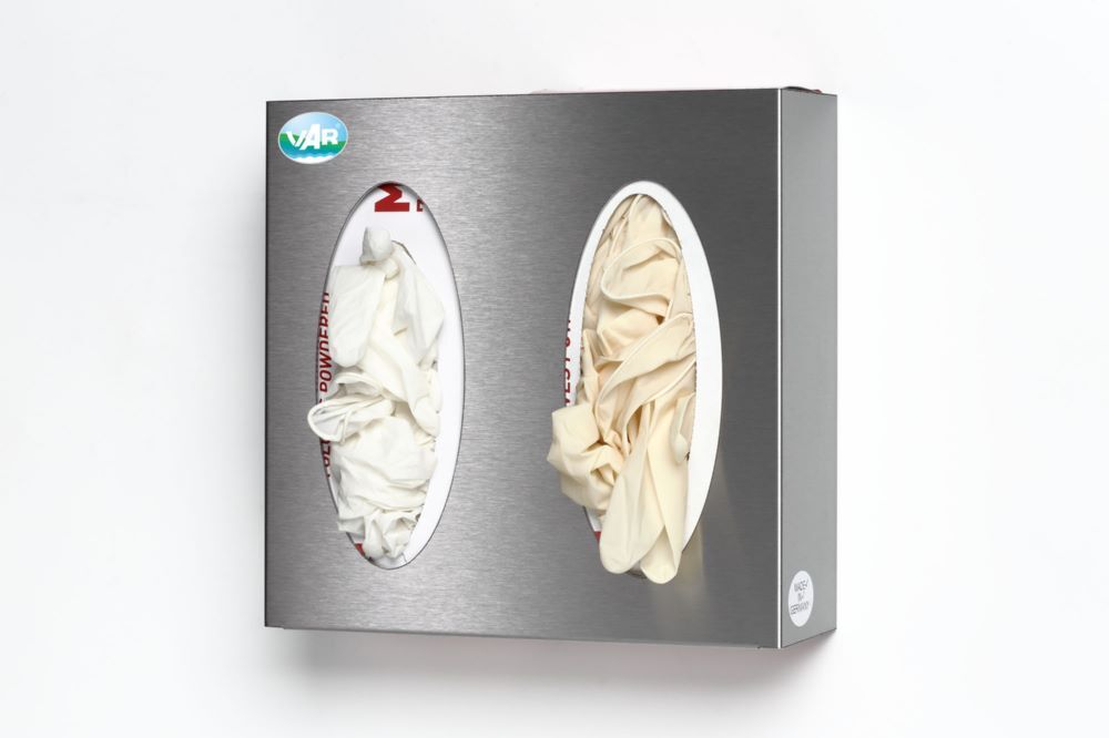 Var Wandspender 2 Fach Edelstahl für Handschuhbox Produktbild Var Wandspender 2 Fach Edelstahl für Handschuhbox