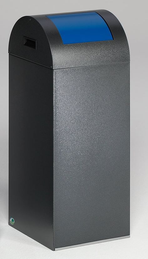 Var Wertstoffsammelgerät WSG 55 R Korpus antiksilber Einwurfklappe enzianblau Produktbild Var Wertstoffsammelgerät WSG 55 R Korpus antiksilber Einwurfklappe enzianblau