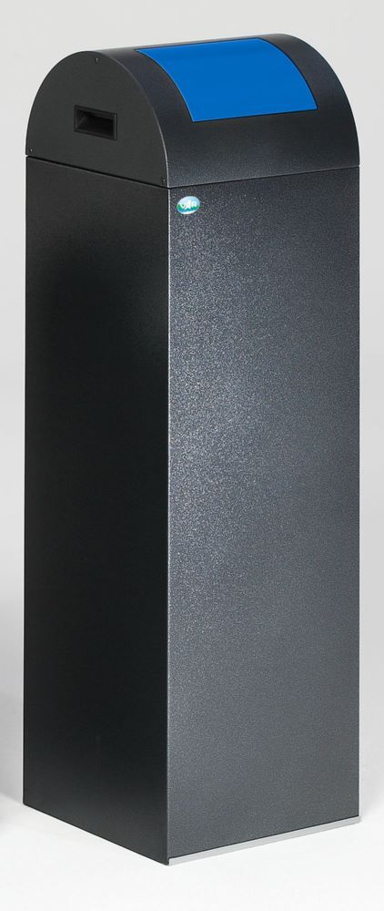 Var Wertstoffsammelgerät WSG 85 R Korpus antiksilber Einwurfklappe enzianblau Produktbild Var Wertstoffsammelgerät WSG 85 R Korpus antiksilber Einwurfklappe enzianblau