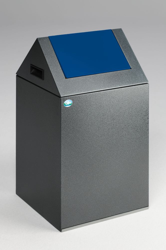 Var Wertstoffsammelgerät WSG 40 S Korpus antiksilber Einwurfklappe enzianblau Produktbild Var Wertstoffsammelgerät WSG 40 S Korpus antiksilber Einwurfklappe enzianblau