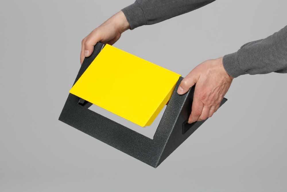 Var Wertstoffsammelgerät WSG 55 S Korpus antiksilber Einwurfklappe gelb Produktbild Var Wertstoffsammelgerät WSG 55 S Korpus antiksilber Einwurfklappe gelb bild 5