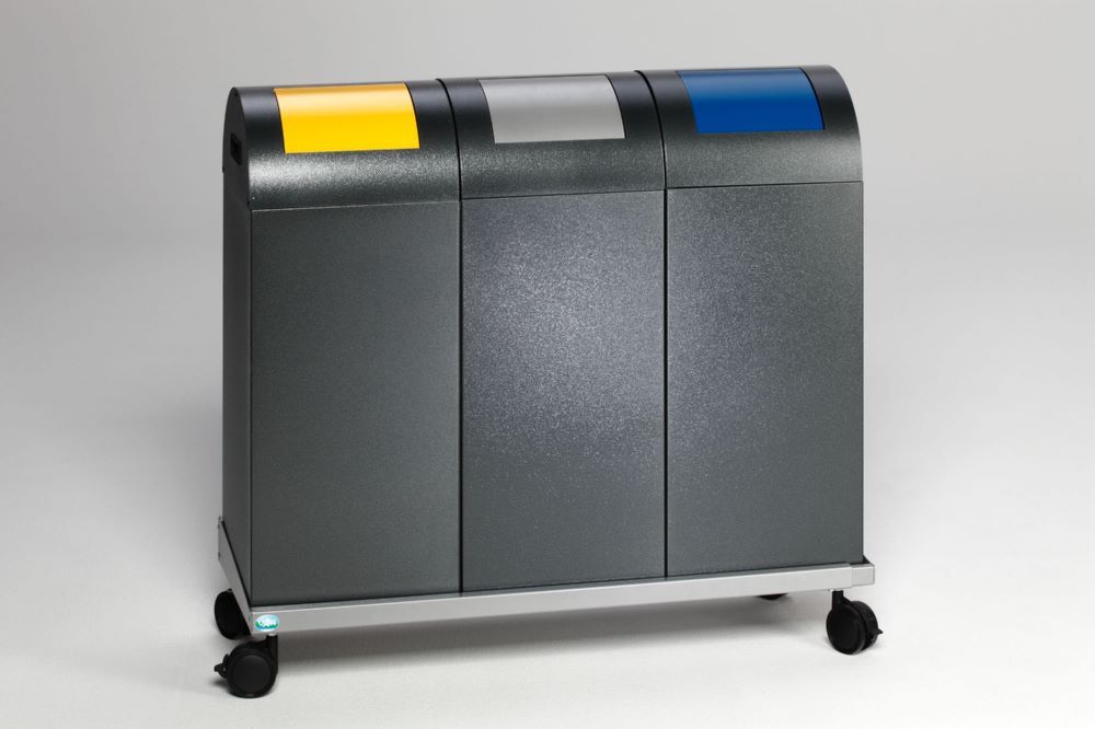 Var Wertstoffsammelgerät WSG 55 R Korpus antiksilber Einwurfklappe silber Produktbild Var Wertstoffsammelgerät WSG 55 R Korpus antiksilber Einwurfklappe silber bild 2