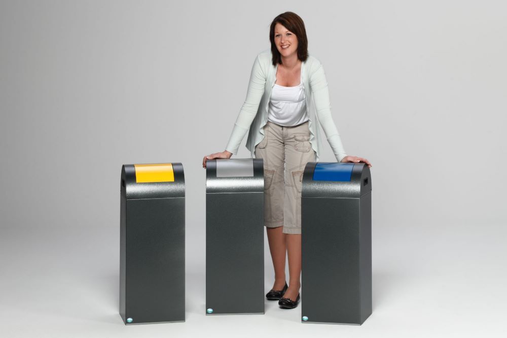 Var Wertstoffsammelgerät WSG 55 R Korpus antiksilber Einwurfklappe silber Produktbild Var Wertstoffsammelgerät WSG 55 R Korpus antiksilber Einwurfklappe silber bild 4