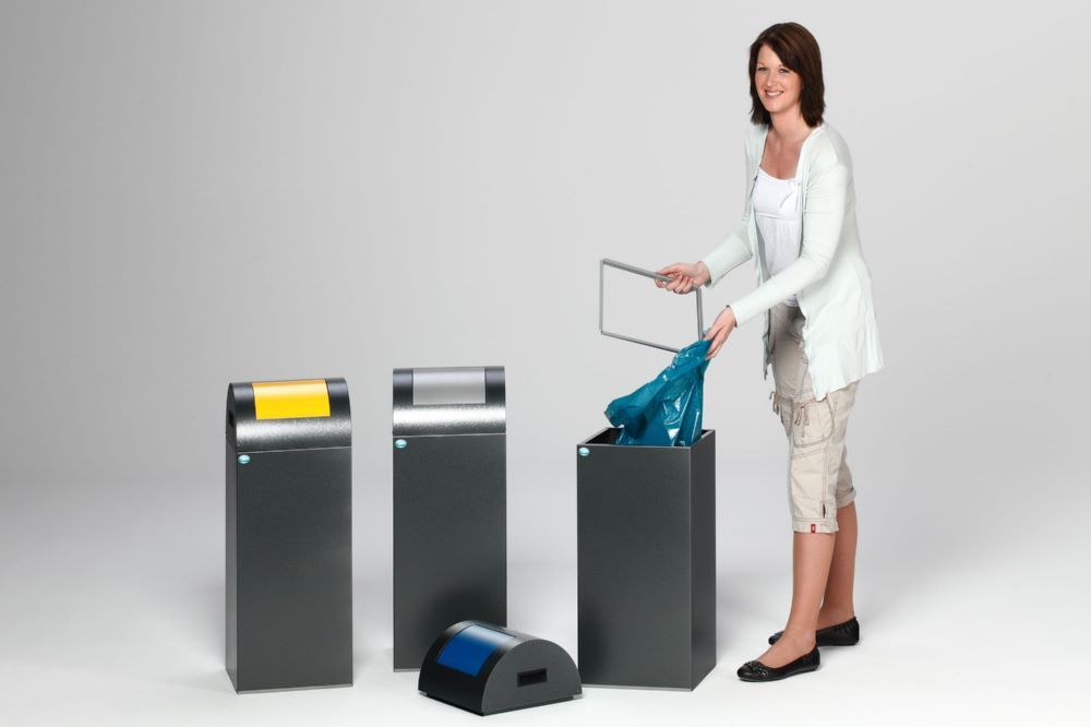 Var Wertstoffsammelgerät WSG 55 R Korpus antiksilber Einwurfklappe silber Produktbild Var Wertstoffsammelgerät WSG 55 R Korpus antiksilber Einwurfklappe silber bild 5