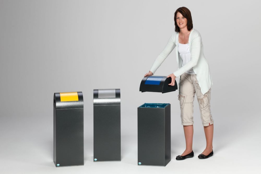 Var Wertstoffsammelgerät WSG 55 R Korpus antiksilber Einwurfklappe silber Produktbild Var Wertstoffsammelgerät WSG 55 R Korpus antiksilber Einwurfklappe silber bild 6