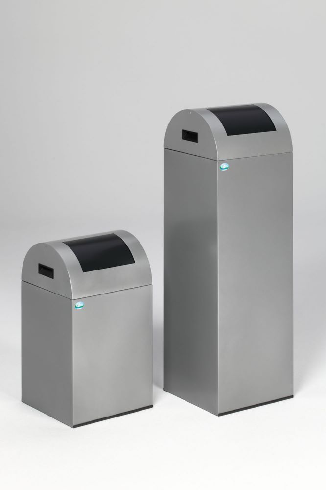 Var Wertstoffsammelgerät WSG 40 R Korpus silber Einwurfklappe anthrazit Produktbild Var Wertstoffsammelgerät WSG 40 R Korpus silber Einwurfklappe anthrazit bild 2