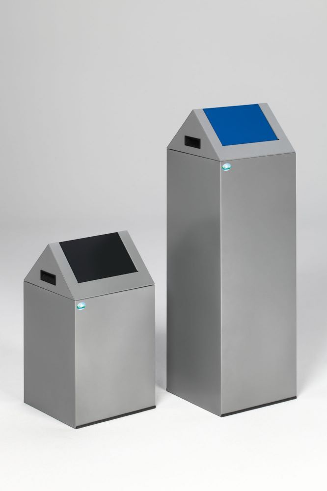 Var Wertstoffsammelgerät WSG 40 S Korpus silber Einwurfklappe anthrazit Produktbild Var Wertstoffsammelgerät WSG 40 S Korpus silber Einwurfklappe anthrazit bild 2