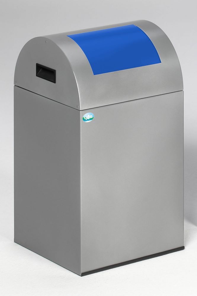 Var Wertstoffsammelgerät WSG 40 R Korpus silber Einwurfklappe enzianblau Produktbild Var Wertstoffsammelgerät WSG 40 R Korpus silber Einwurfklappe enzianblau