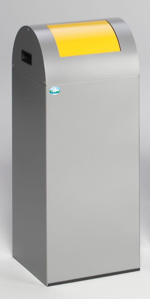 Var Wertstoffsammelgerät WSG 55 R Korpus silber Einwurfklappe gelb Produktbild Var Wertstoffsammelgerät WSG 55 R Korpus silber Einwurfklappe gelb
