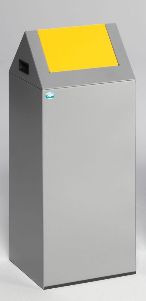 Var Wertstoffsammelgerät WSG 55 S Korpus silber Einwurfklappe gelb Produktbild Var Wertstoffsammelgerät WSG 55 S Korpus silber Einwurfklappe gelb