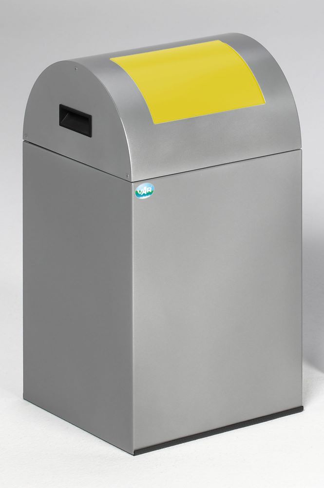 Var Wertstoffsammelgerät WSG 40 R Korpus silber Einwurfklappe gelb Produktbild Var Wertstoffsammelgerät WSG 40 R Korpus silber Einwurfklappe gelb