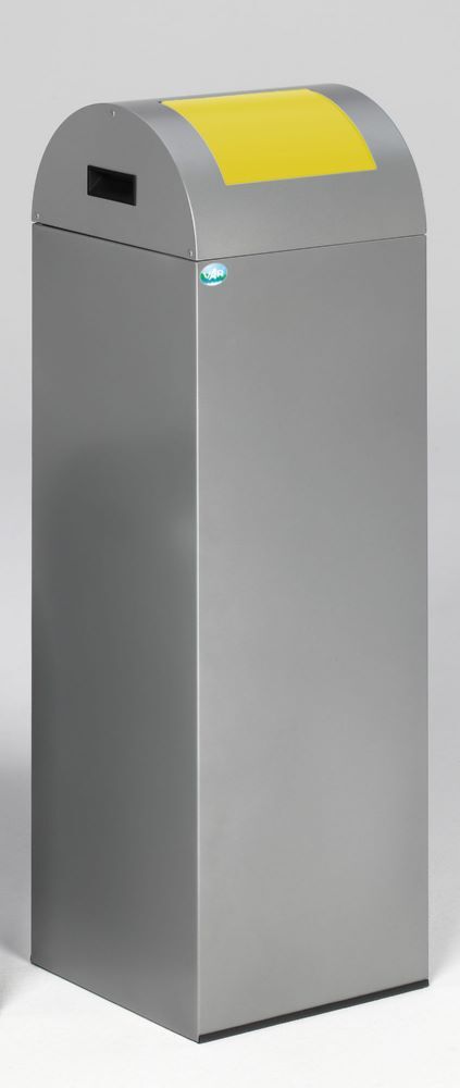Var Wertstoffsammelgerät WSG 85 R Korpus silber Einwurfklappe gelb Produktbild Var Wertstoffsammelgerät WSG 85 R Korpus silber Einwurfklappe gelb