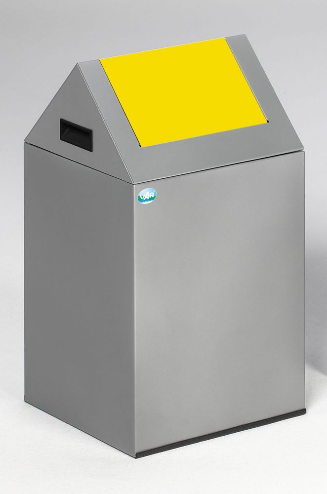 Var Wertstoffsammelgerät WSG 40 S Korpus silber Einwurfklappe gelb Produktbild Var Wertstoffsammelgerät WSG 40 S Korpus silber Einwurfklappe gelb