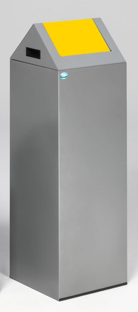Var Wertstoffsammelgerät WSG 85 S Korpus silber Einwurfklappe gelb Produktbild Var Wertstoffsammelgerät WSG 85 S Korpus silber Einwurfklappe gelb