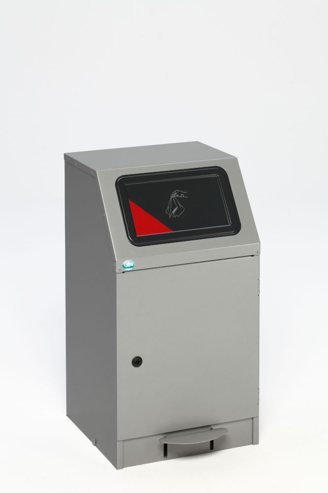 Var Wertstoffsammelgerät WSG 45 silber mit Pedal selbstlöschend Produktbild Var Wertstoffsammelgerät WSG 45 silber mit Pedal selbstlöschend bild 3